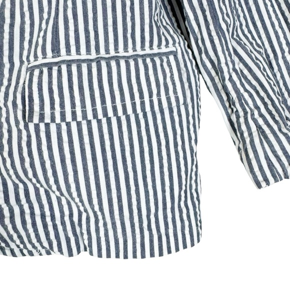 Janie and Jack Blazer Jacket Seersucker Size 2T Navy White - Picture 6 of 7